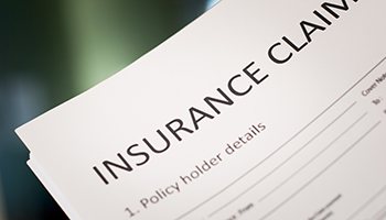 Close-up of insurance claim document